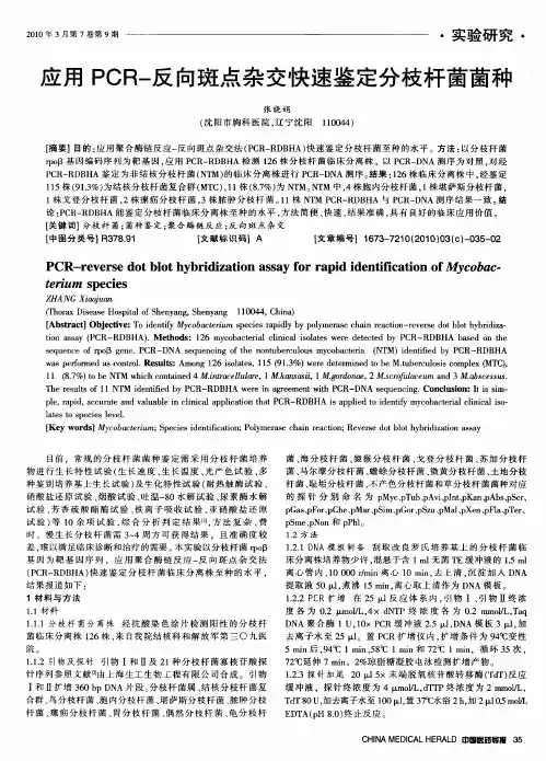 应用PCR-反向斑点杂交快速鉴定分枝杆菌菌种