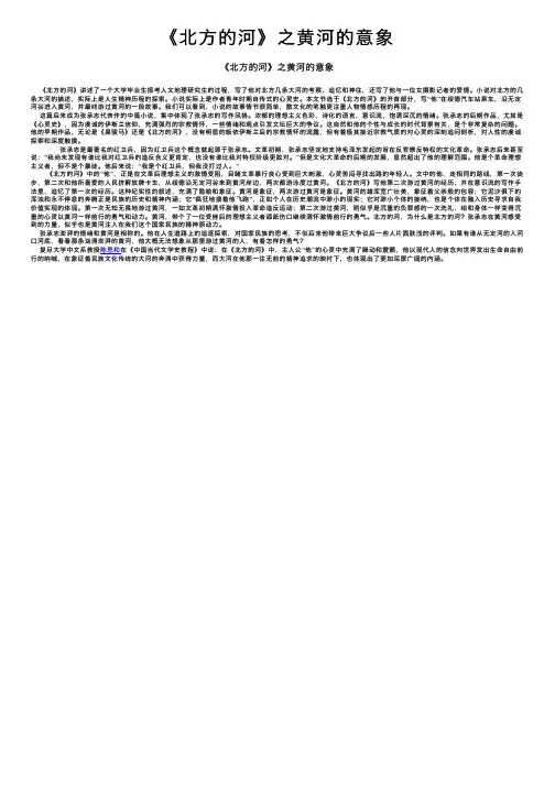 《北方的河》之黄河的意象