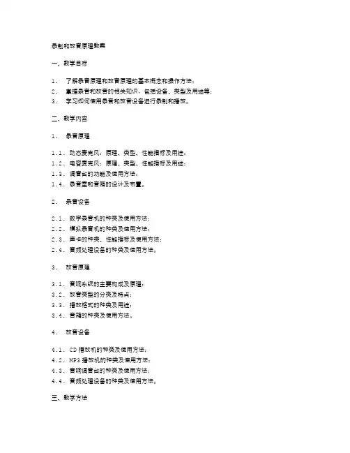 录制和放音原理教案