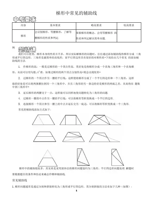梯形中常见的辅助线(含答案)
