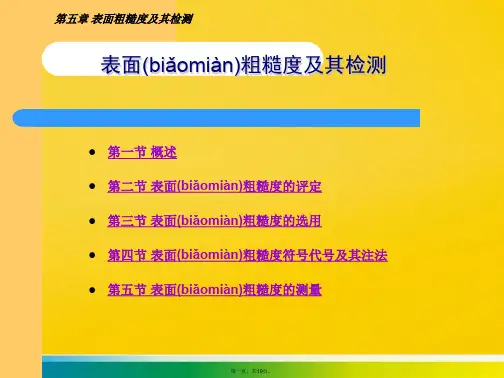 表面粗糙度及其检测课件标准版文档