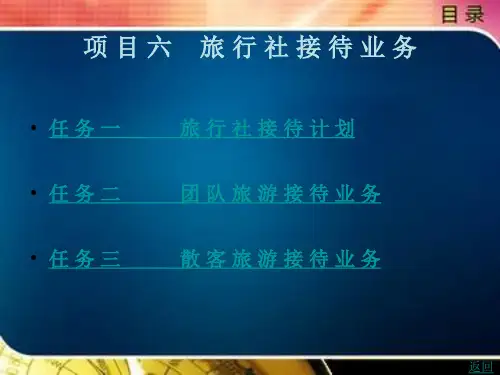 旅 行 社 接 待 业 务