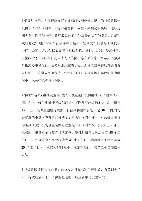 公立医院设置审批流程