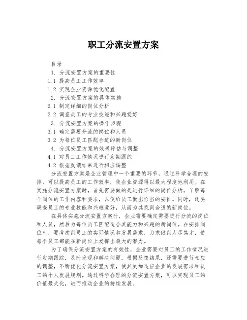 职工分流安置方案