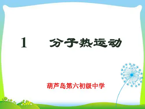 人教版九年级全一册物理课件第一章第1节分子热运动