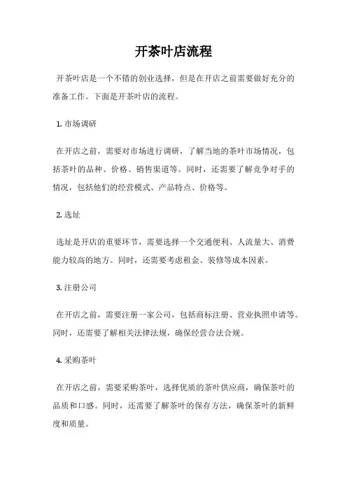 开茶叶店流程