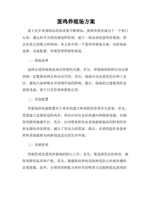 蛋鸡养殖场方案