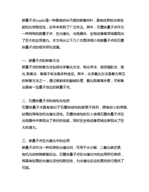 碳量子点(cqds) 石墨炔量子点