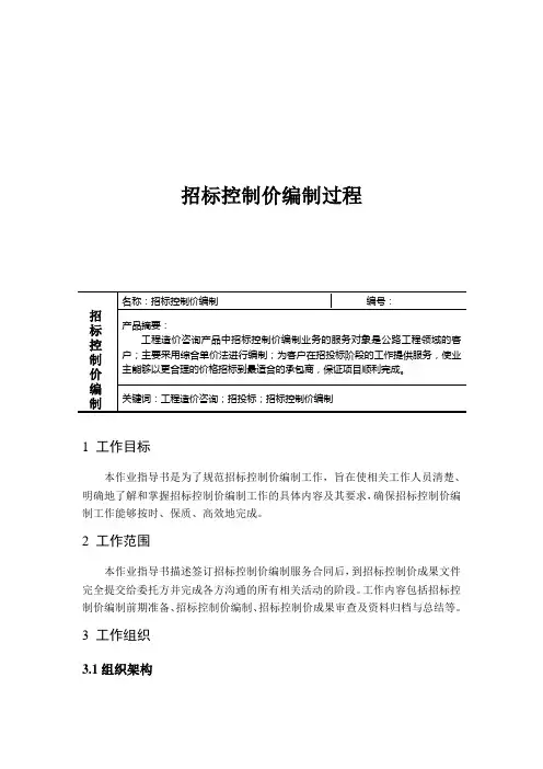 招标控制价编制方法及注意事项
