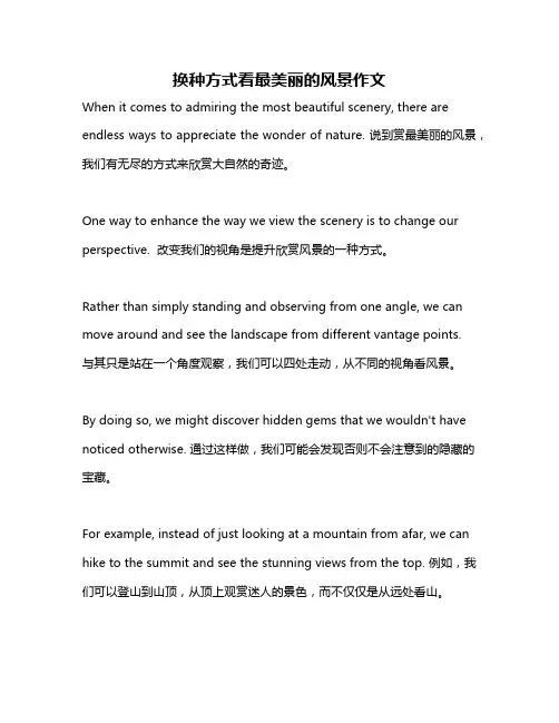 换种方式看最美丽的风景作文