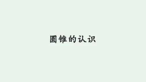 最新人教版六年级下册数学《圆锥的认识》课件