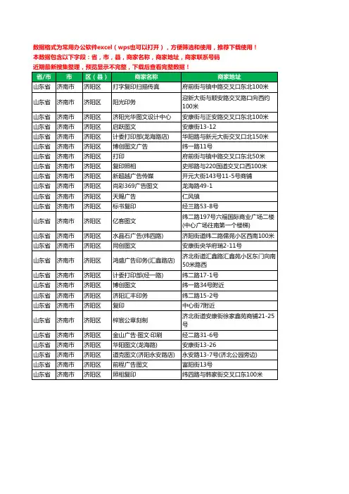2020新版山东省济南市济阳区打印工商企业公司商家名录名单联系电话号码地址大全26家