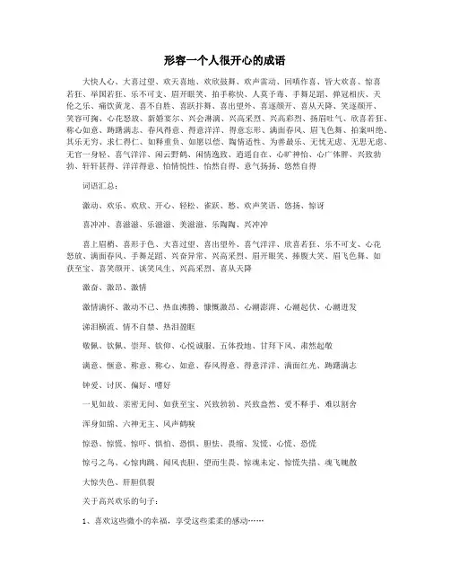 形容一个人很开心的成语