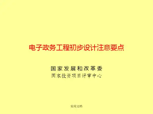 国家电子政务工程建设项目 项目建议书和可行性研究报告 编制要求