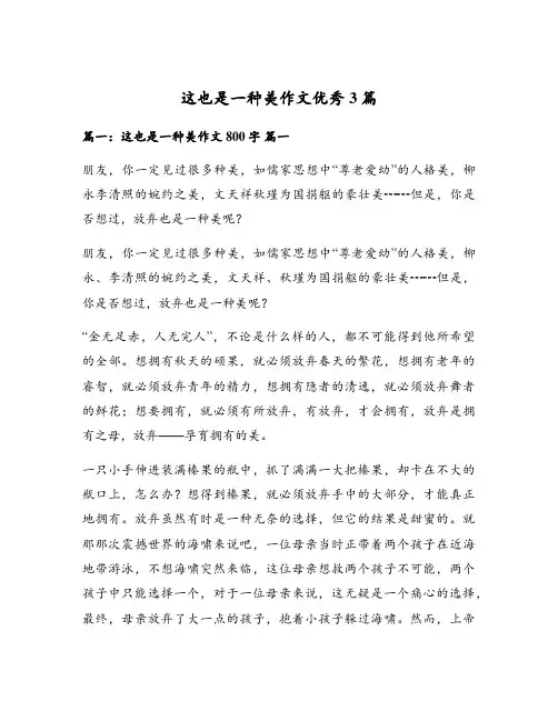 这也是一种美作文优秀3篇