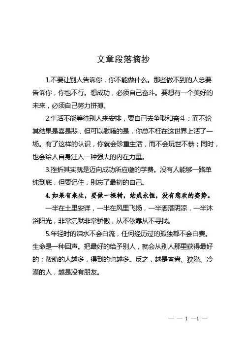 文章段落摘抄