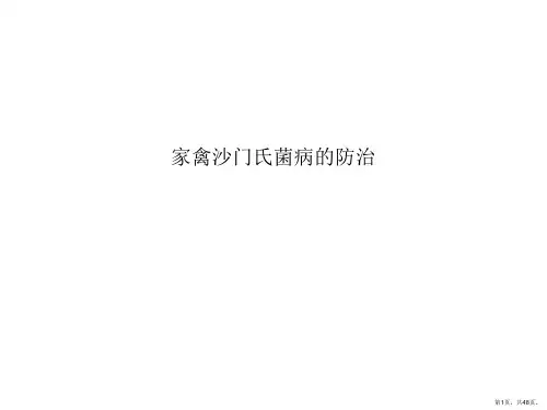家禽沙门氏菌病的防治