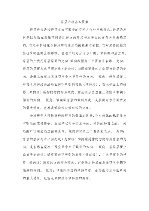 岩层产状基本要素