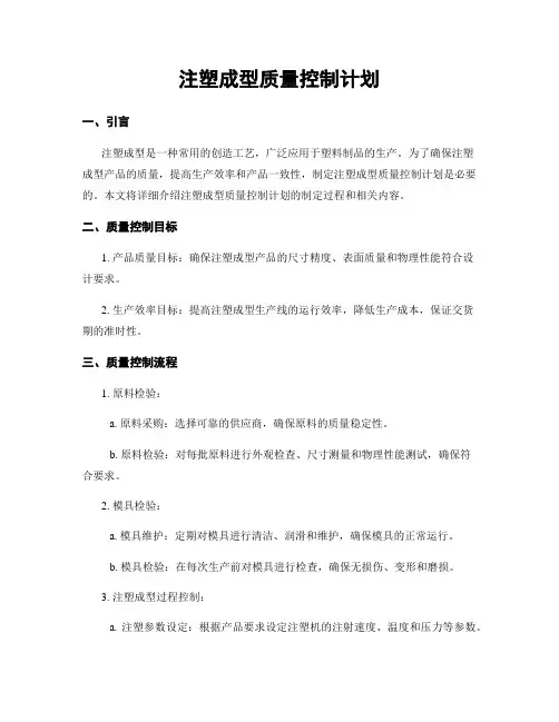 注塑成型质量控制计划