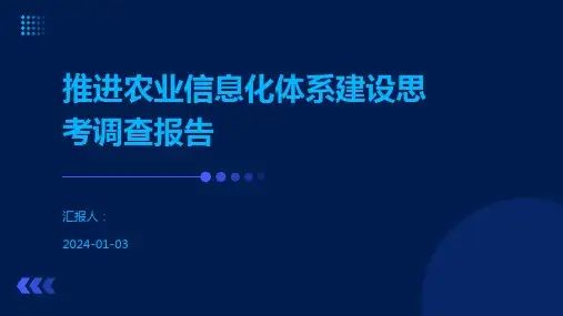 推进农业信息化体系建设思考调查报告