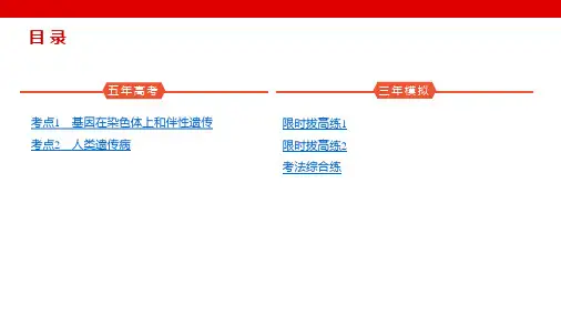 高考生物5年高考3年模拟总复习(新高考)伴性遗传与人类遗传病(训练册)