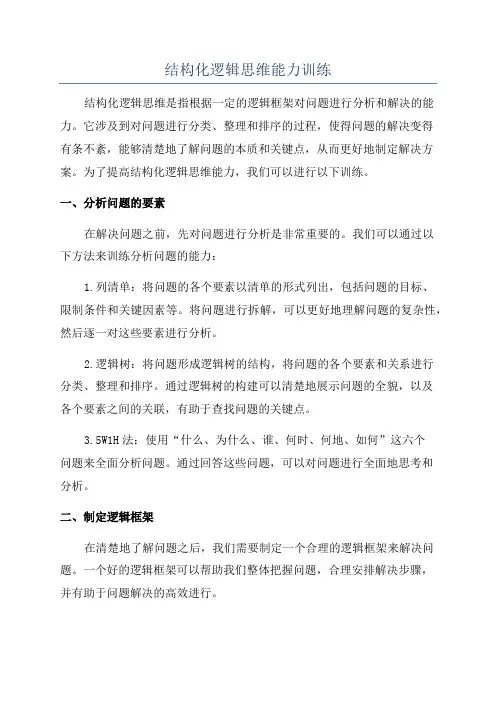 结构化逻辑思维能力训练