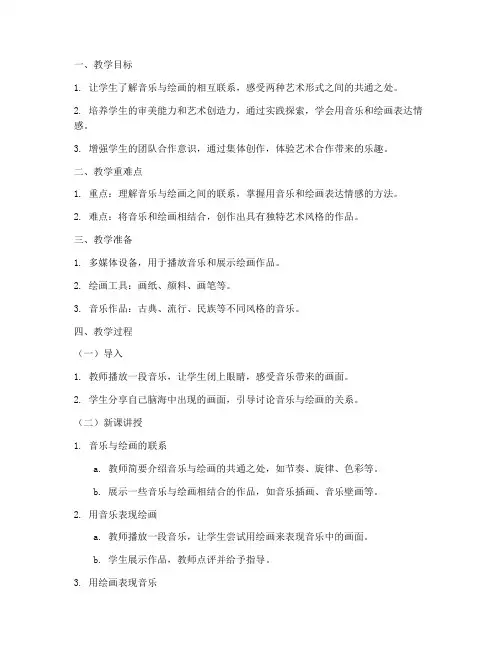 音乐绘画试讲教案模板范文