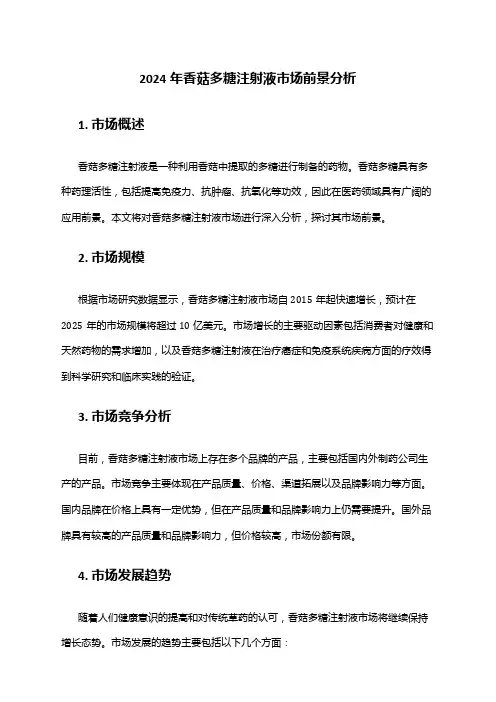 2024年香菇多糖注射液市场前景分析
