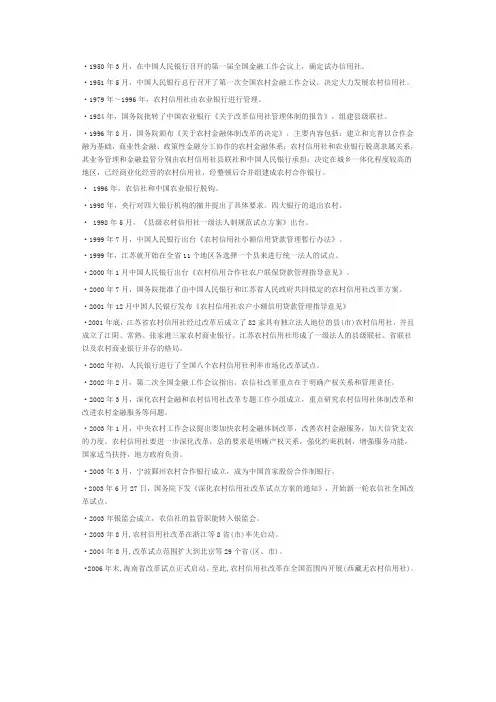农信社历史沿革