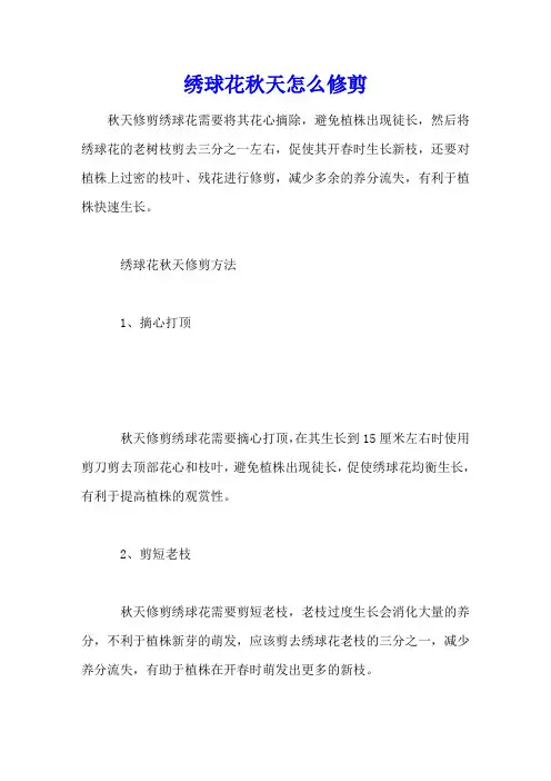 绣球花秋天怎么修剪