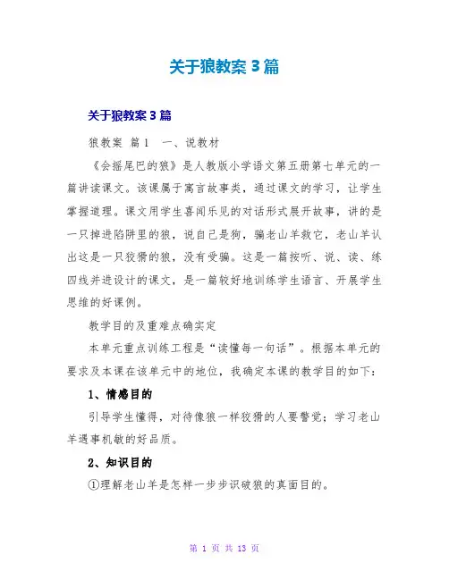 狼教案3篇