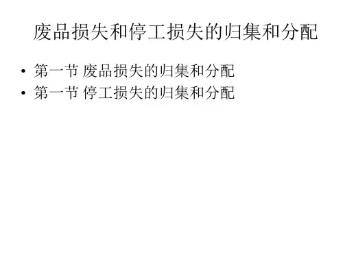 成本会计(第二版)废品损失和停工损失的归集和分配