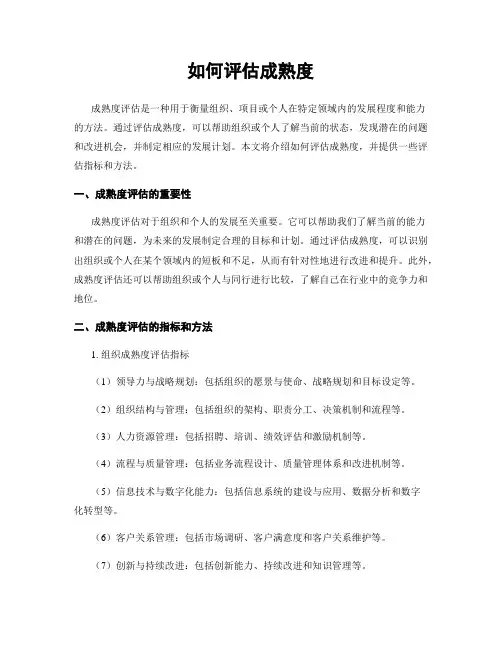 如何评估成熟度