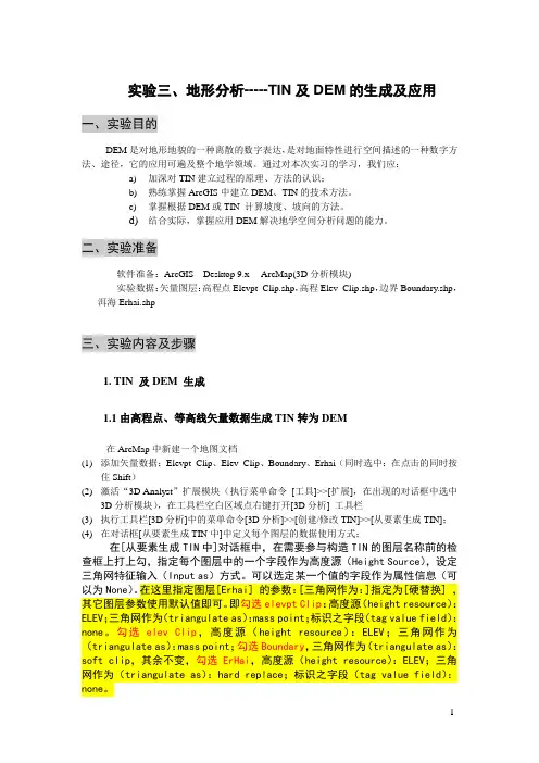 ArcGIS地形分析