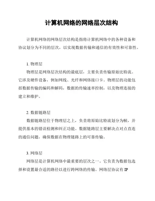 计算机网络的网络层次结构