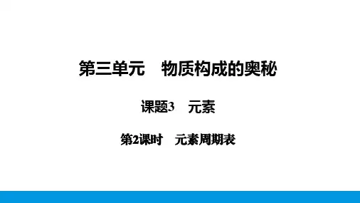 3.3元素(第2课时元素周期表)课件---2024-2025学年九年级化学人教版(2024)上册