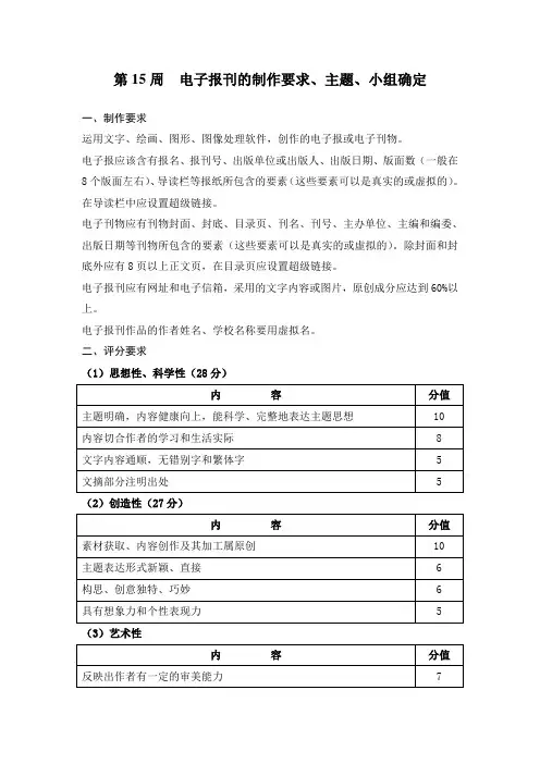 演示文稿电子报刊制作专题教案一