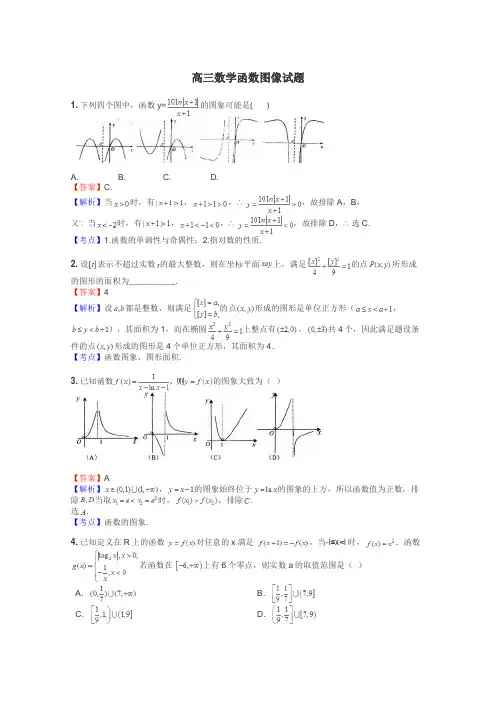 高三数学函数图像试题
