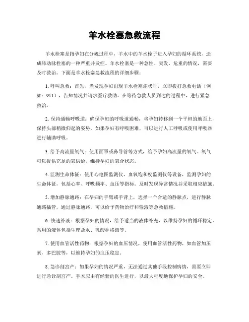 羊水栓塞急救流程