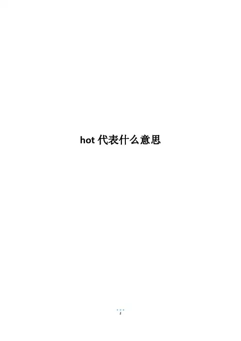 hot代表什么意思