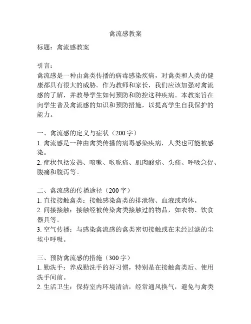 禽流感教案
