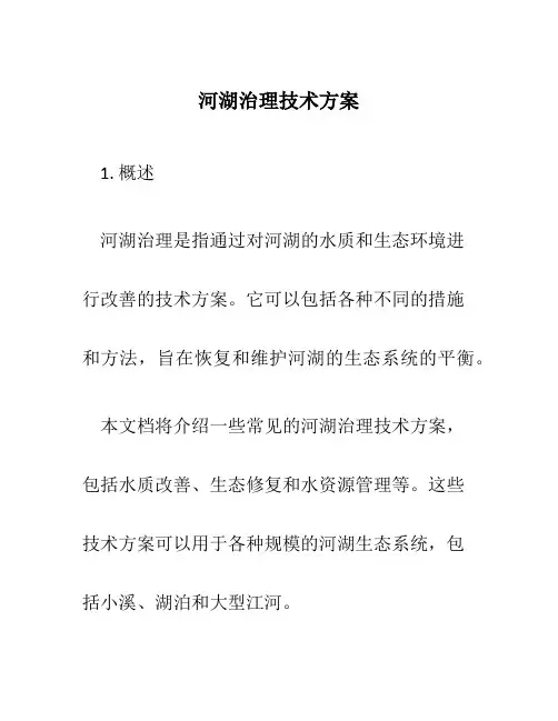 河湖治理技术方案