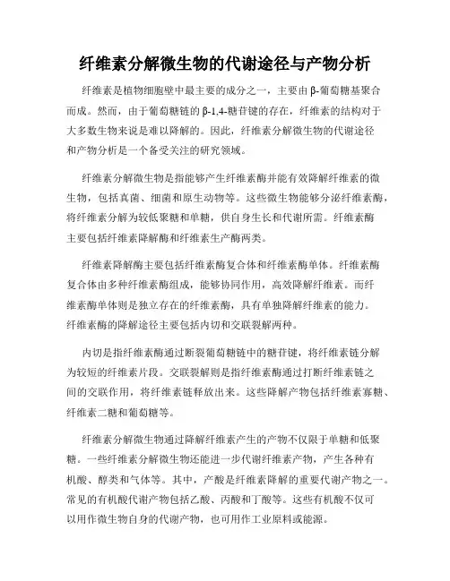 纤维素分解微生物的代谢途径与产物分析