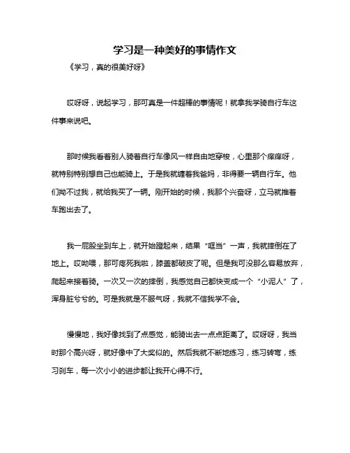 学习是一种美好的事情作文