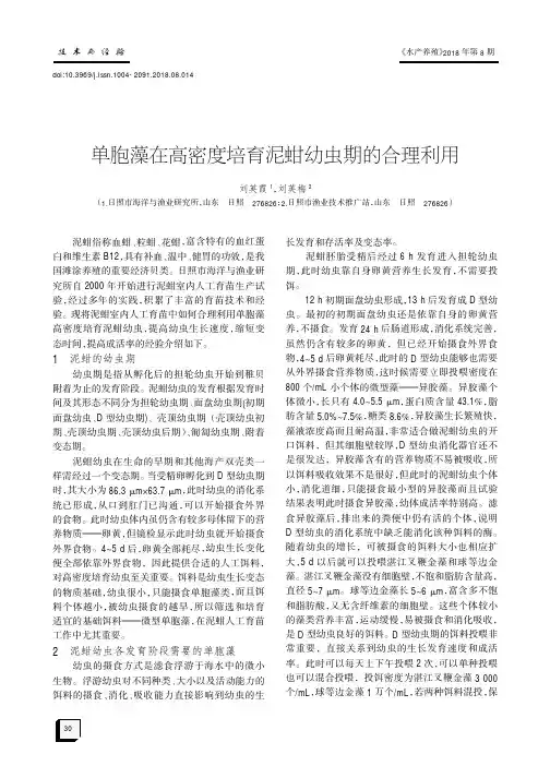 单胞藻在高密度培育泥蚶幼虫期的合理利用