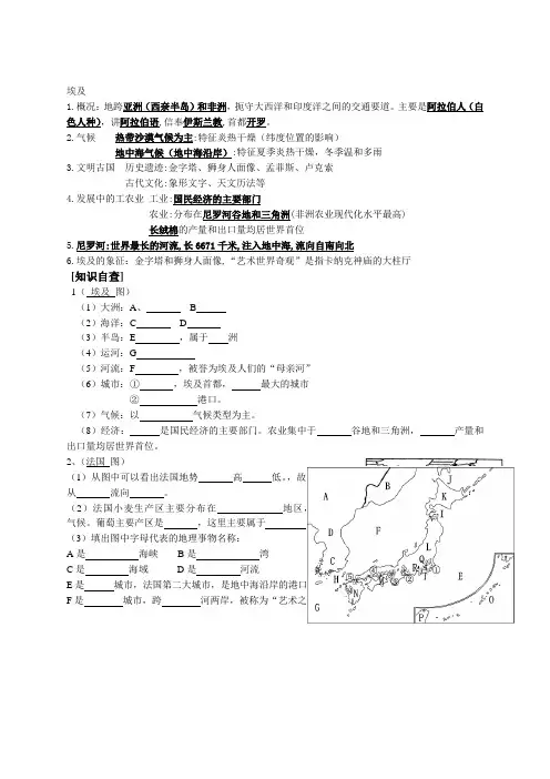 8.2 埃及 课时练(湘教版七年级下册) (3)