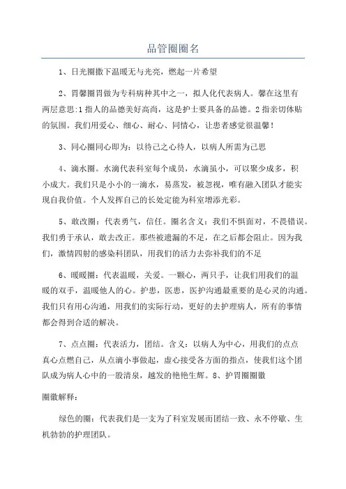 品管圈圈名
