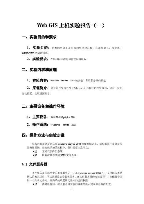 webgis上机实习报告