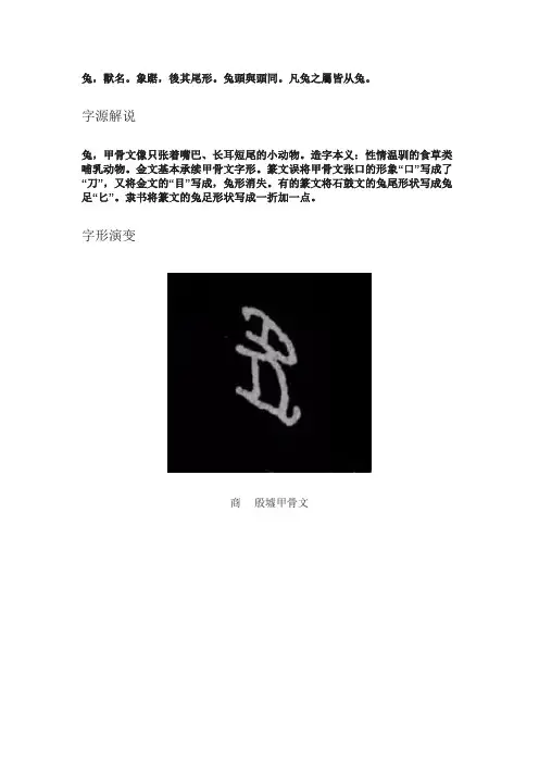 兔这个字的甲古文