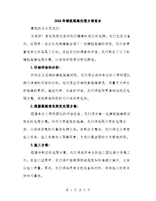 2024年楼板裂缝处理方案范本(二篇)